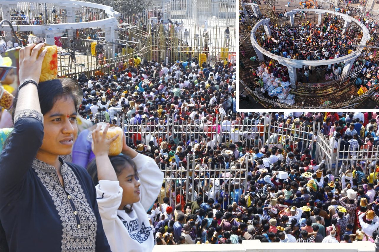 మేడారానికి పోటెత్తిన భక్తులు